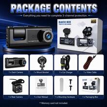 3 Channel Dash Cam 1080P Front, Triple Car Camera With IR Night Vision, Loop Recording - A - View 11