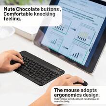 Wireless Bluetooth Keyboard Mouse Combo, Ultra-Thin Portable Compact Wireless Keyboard And Mouse Set, Compatible With Android, Windows Tablets, Smartphones, IPad Pro, IPad Air, IPad Mini, Supports IPadOS/IOS 13 And Above (Black) - Black - View 4