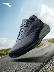 Anta Champion 5th Generation Men's Running Shoes, Shock-Absorbing, Breathable, Supportive, Non-Slip Athletic Shoes - Gray/Green - View 1