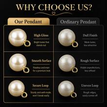 20pcs 8/10/12/14mm Faux Pearl Single Hole Acrylic Pendant, Suitable For Jewelry Making DIY Handmade Necklace Bracelet Pendant - Single Needle Pendant - View 5