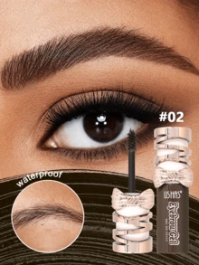 USHAS 有色眉毛凝膠，長效自然顯色眉毛凝膠，平滑有色配方，不脫屑妝效，防水眉毛彩妝，可用於眉型塑造與定型，適合女性女孩的日常化妝品，多種色號可選 - #02 Dark Brown - 查看 7