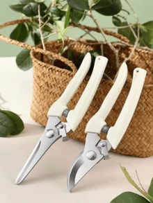 Stainless Steel Garden Pruning Shears, Straight Blade And Curved Blade Dual Style Pruning Tool, Non-Slip Plastic Handle Plant Trimming Scissors, Suitable For Flowers, Shrubs, Fruit Tree Branch Pruning, Home Gardening Manual Cutting Tool - Multicolor - View 6