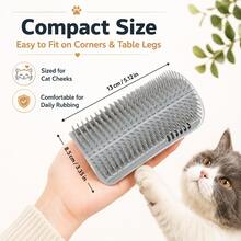 Wall-Mounted Cat Scratching & Grooming Brush - Self-Grooming Corner Comb - Scratching Board Toy - Deshedding Massage Comb | Pet Grooming Tool - Self-Grooming Corner Comb, Indoor Pet Massage Tool - Easy To Clean, Ergonomic Pet Comb - Space-Saving Pet Grooming Tool, Suitable For Deshedding And Grooming - Multicolor - View 4