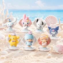 MINISO Sanrio Characters Series Ocean Holiday Blind Box, Cute Desk Collectible, Random 1 Design, For Desk Shelf Room Decor, Birthday Christmas Gift - Random Style - 1 Blind Box - View 1