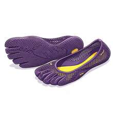 Women Minimalist Five Fingers Barefoot Ballet Shoes, Breathable Mesh Slip On Water Shoes, Wide Toe Box Toe Separator Footwear For Yoga & Daily Walking - Purple - View 1