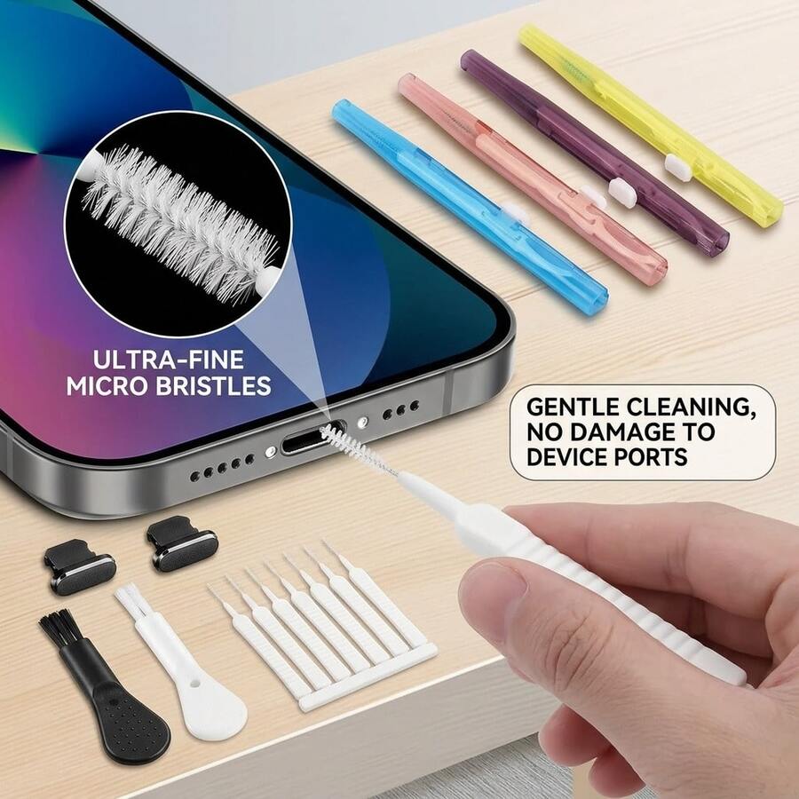 1set Multi-Tool Phone Cleaning Kit, Anti-Clogging Charging Port Cleaner Brush & Dust Plug Tool For Smartphone, Earbuds, Tablet, Electronics Travel Essentials - Multiple Styles - View 1