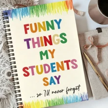 Teacher's Notebook, College Line Spacing English Version, "Student's Funny Sayings" Diary, Office & Study Supplies, Ideal Gift For Teacher's Day, Back To School, Christmas - A5 - View 4