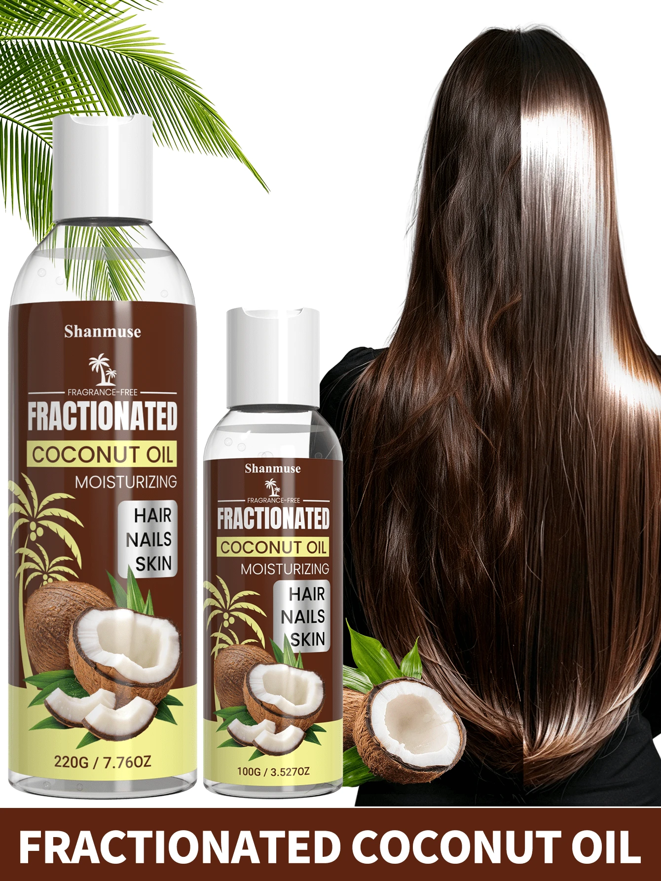 100% Pure Natural Coconut Oil For Hair, Face, Body & Nails ...