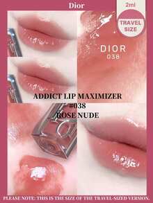 [Travel Size - 2ml] Dior Addict Lip Glow#038 - Instantly Plumping, Long-Lasting Hydration - 24-Hour Moisture - #038 Soft Nude - View 11