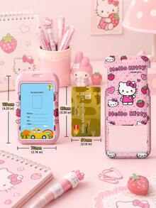 SANRIO 1PC Hello Kitty Card Holder With Lanyard, Cute ID Badge Holder Card Case With Neck Strap, Portable Pass Holder For School, Office, Travel & Daily Use - Multicolor - View 9