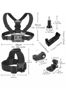 Action Camera Accessories Chest Strap PC Outdoor Cycling Off-Road Chest Mount Bracket Set, Phone Head Mount Chest Back Strap Bracket, Adjustable, Enhanced Stability And Versatility - View 4