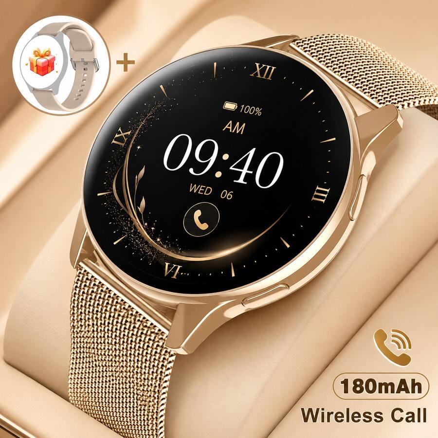 2026 Hot-Selling 1.28-Inch HD Screen Smartwatch For Men And Women, 180mAh Battery, 3-5 Days Battery Life, Multi-Function Smartwatch With AI Voice Assistant/Notification Reminders/Wireless Calling, Health Monitoring With Weather Forecast/Pedometer/Fitness Management, Fashion Design, Daily Holiday Gift - Multicolor - View 1