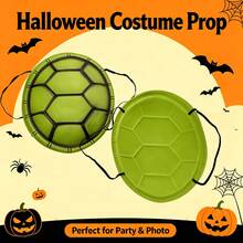 5pcs/Halloween Party Props Costume, Soft Material Wearable Turtle Shell With Adjustable Elastic Strap, Suitable For Carnival, Theme Party, Photo Backdrop Halloween Cosplay Costume Accessories - Green - View 3