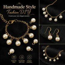 20pcs 8/10/12/14mm Faux Pearl Single Hole Acrylic Pendant, Suitable For Jewelry Making DIY Handmade Necklace Bracelet Pendant - Single Needle Pendant - View 7