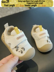 1 Pair Unisex Toddler Panda Decor Fine Mesh Hook & Loop Sneakers, Suitable For All Seasons, Indoor, Outdoor, Daily Wear (Size Based On Insole Centimeters) - Camel - View 20