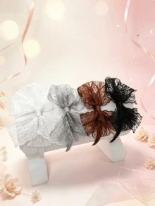 1pc Women's Lace Bow Headband Hair Accessory, Suitable For Halloween And Various Holiday Theme Party Costume Props And Daily Dress-Up Accessories - Multicolor - View 4