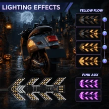 1pc Motorcycle Herringbone Turn Light, Pink Glow, Integrated Running & Turn Signal, Multi-Mode Festive Lighting For Female Riders. - Motorcycle Fishbone Headlights - Pink - View 7