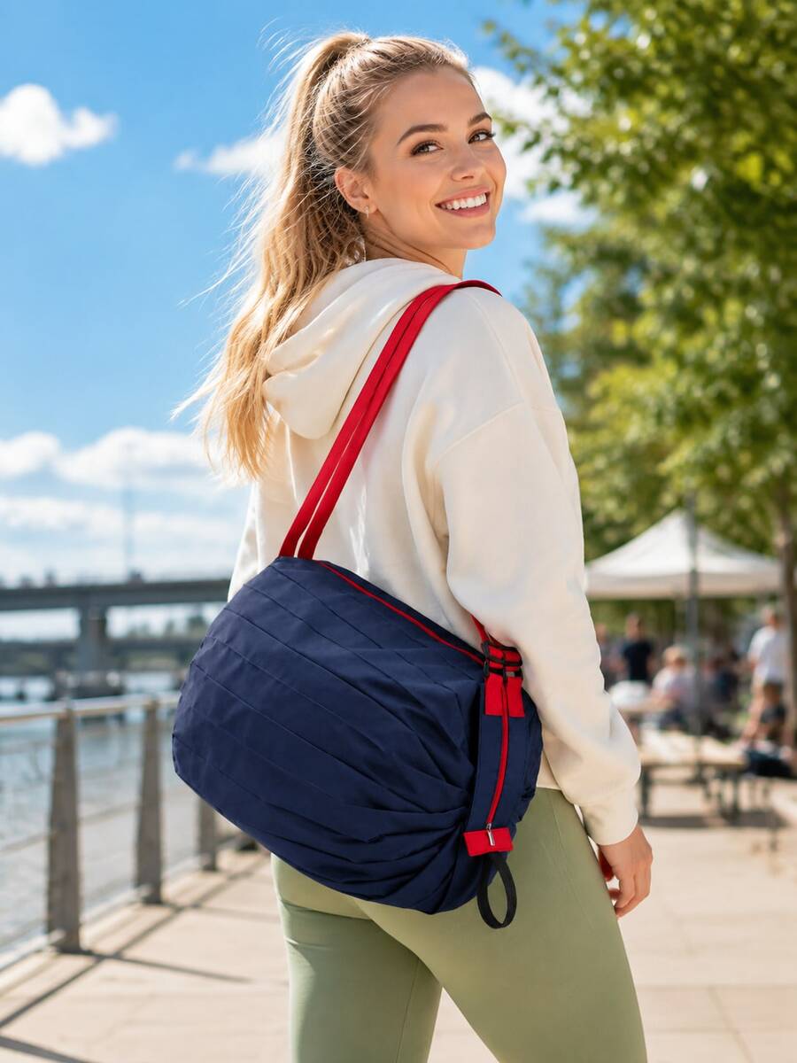 Foldable Reusable Shopping Bag, Large Capacity Lightweight Grocery Tote Bag, Portable Storage Handbag For Shopping Travel Outdoor - Multicolor - View 1