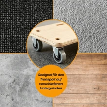 Compact Mini Transport Roller With Soft Contact Surface, Sturdy Construction For Moving Household Items And Heavy Objects. - Beige - View 2
