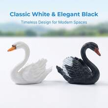 4pcs Swan Figurine, 4pcs Hand-Painted Miniature Swan Ornaments, Animal Statue For Miniature Garden, Terrarium, Bonsai Scene, Shelf, Desk And Home Decor - 4pcs Set - View 6