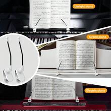Piano Music Stand Suitable For Upright Piano, Grand Piano, Electronic Keyboard And Standard Music Stand. It Is Portable, Convenient, Flexible And Highly Compatible, An Essential Tool For Learning Piano. - Black - View 6