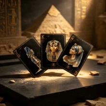 Luxury Black & Gold Poker Cards, Vintage Ancient Egyptian Theme Playing Cards, Ancient Egyptian Elements, Suitable For Tabletop Games, Display & Collection - Multicolor - View 4