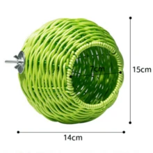 Handmade Woven Pet Bed, Rattan Hanging Sleeping Nest, Suitable For Parrots, Hamsters, Golden Hamsters, Squirrels And Other Small Pets - Z - View 4