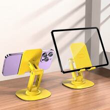 1pc 360° Rotating Desktop Phone Stand, Adjustable Foldable Alloy Phone Holder With Weighted Base, Multi-Angle Stand For Smartphones & Tablets, Office, Study, Video Calls & Desk Use - Multicolor - View 12