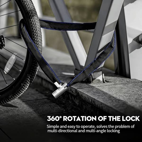 1pc Portable Stainless Steel Bicycle Chain Lock Lightweight Design For Safer And More Reliable Security, Anti-Theft Lock For Road And Mountain Bikes, Bicycle Chain Lock, Motorcycle Anti-Theft Chain Lock, Electric Scooter Lock, Extended Anti-Pry Lock