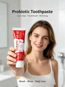 Pasta Gigi Probiotik ADJANISS: Formula 3-in-1 untuk Memutihkan, Merawat Gusi, dan Menyegarkan Napas. Mengandung Probiotik dan Hidroksiapatit. SP - Probiotik. Untuk Dewasa. Ukuran Perjalanan. 1 buah 100g/3,53oz. - Probiotik - View 11
