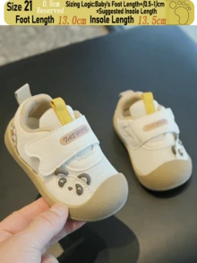 1 Pair Unisex Toddler Panda Decor Fine Mesh Hook & Loop Sneakers, Suitable For All Seasons, Indoor, Outdoor, Daily Wear (Size Based On Insole Centimeters) - Camel - View 11