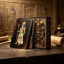 Luxury Black & Gold Poker Cards, Vintage Ancient Egyptian Theme Playing Cards, Ancient Egyptian Elements, Suitable For Tabletop Games, Display & Collection - Multicolor - View 1