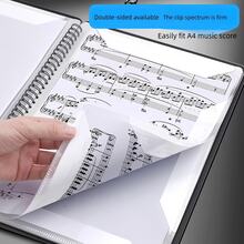 Map Partitur Musik A4 dengan Cetakan Kunci G, Jilid Spiral Tahan Air, Penyangga Musik Lipat Anti-Silau, Cocok untuk Piano dan Gitar, Alat Bantu Penyimpanan dan Membaca untuk Musisi dan Kelas Musik - A4 - View 8