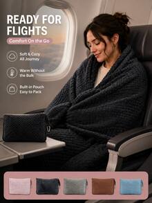 Portable 2-In-1 Travel Pillow & Blanket, Essential For Flights, Business Trips And Weekend Getaways, Also Suitable For Daily Use - Multicolor - View 6