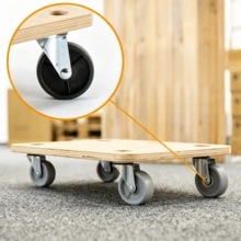 Compact Mini Transport Roller With Soft Contact Surface, Sturdy Construction For Moving Household Items And Heavy Objects. - Beige - View 3