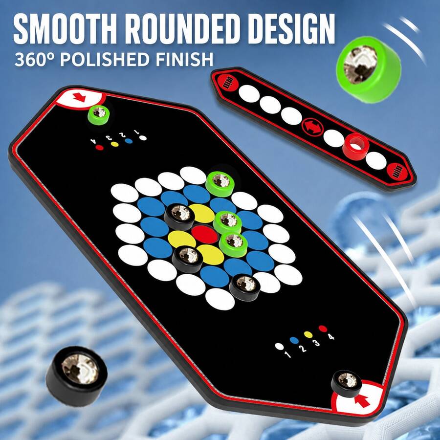 Magnetic Curve Ball Battle Board Game, Two Players Competitive Tabletop Battle Game, Parent-Child Interactive Puzzle Game, Educational Logic Training Toy, Fun Family Party Game Gift For Boys Girls - Multicolor - View 1