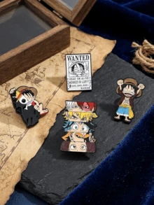 One Piece Q版動漫角色琺瑯領針路飛 索隆 山治 喬巴 羅賓 布魯克 胸章 徽章 背包裝飾 粉絲禮物 - 彩色 - 查看 6