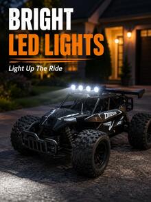 2-Wheel Drive Remote Control Car, Speed Up To 20km/H, 2.4GHz Frequency, Alloy Body, Equipped With USB Rechargeable Battery, Ideal Gift For Halloween, Christmas, Thanksgiving - Black - View 4