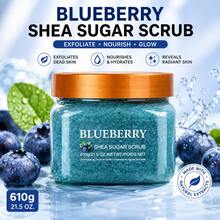 WWP 610g Blueberry Shea Butter Sugar Scrub Deep Cleansing Moisturizing Whitening Body Scrub Bath SPA Skincare - Blueberry - View 3