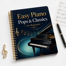 Beginner Easy Piano Songbook Spiral Notebook, Popular And Classical Piano Music Tutorial For Beginners, Introductory Practice Sheet Music Reference Manual, Includes Popular And Classical Pieces, Suitable For Piano Beginners To Practice And Play, Luxurious Black And Gold Piano Art Cover, Metal Spiral Binding For Flat Lay And Easy Flipping, Convenient For Practice And Reference, Music Lovers Learning Tool Book, Piano Beginner Reading Material, Creative Gift Notebook For Music Lovers - Style 1 - View 7