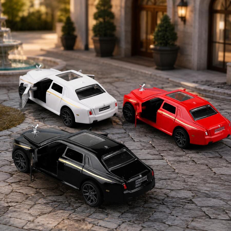 1pc (Bagged) 1/43 Scale Phanta Style Toy Car, Partial Zinc Alloy Material, Functional, Dual-Side Opening Doors, Children's Toy, Suitable For Boys 3 Years And Above, Toy Collection Gift - Red