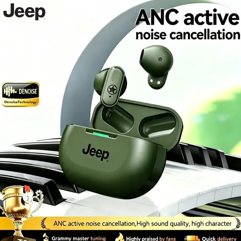Jeep JP EW011 TWS 真无线耳机，运动耳机，HiFi 立体声耳机，带麦克风的降噪耳机，高清语音