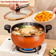 Large-Capacity Braiser Soup Pot With Twist-Lock Handle, Non-Stick, Fast Even Heating, Easy Assembly, Gas, Induction & Fire Pit Compatible, For Home, Restaurant & Hotel - View 10