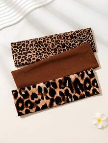 3pcs/1pc Leopard Print Women's Headband, Non-Slip Wide Elastic Soft Yoga Sweat-Absorbing Hairband, Fashionable Daily Wear Hair Accessory - Multicolor - View 4