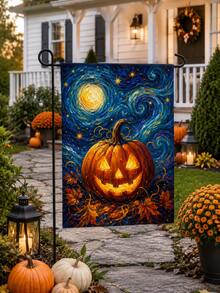 1 buah Bendera Taman Halloween, Bendera Halaman dengan Motif Hantu, , Tengkorak & Monster, Dekorasi Teras, Halaman, dan Taman Halloween Musim Gugur - A - View 8