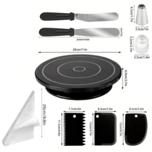 135pcs Cake Decorating Tools, Including 11-Inch Cake Turntable, 110 Thickened Piping Bags, 18 1-Inch Large Piping Tips And Other Piping Tools, Suitable For Home Baking, Buttercream Frosting DIY - View 3