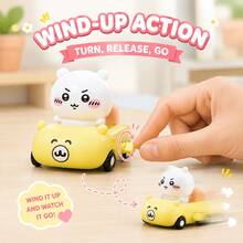MINISO Chiikawa Happy Drive Series Blind Box, Cute Cartoon Wind-Up Car Figure Toy, Random 1 Design, For Desk Shelf Room Decor, Birthday Christmas Gift - Random Style - 1 Blind Box - View 4