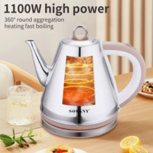 SOKANY Stainless Steel Electric Kettle, 1.5L Large Capacity 1100W Fast Boiling Kettle, 360° Rotating Base, Anti-Drip Spout, Easy To Clean, Suitable For Home Kitchen Office - Apricot - View 5