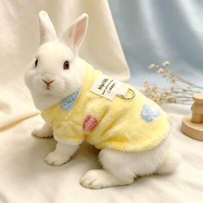 1pc Skin-Friendly Flannel 2-Legged Pet Clothes, Rabbit Clothes, Teacup Dog, Puppy, Kitten, Winter Warm Fleece Vest, Dog Clothes, Rabbit Supplies, Cat Clothes, Cat Supplies, Pet Clothing, Teddy, Bichon