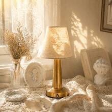 LED Wireless Fabric Shade Table Lamp, USB Rechargeable, 3 Color Light Modes/Stepless Dimming - Touch Switch Control, Ambient Bedside Night Light, Handmade Fabric Shade, Luxury Soft Decor, Suitable For Couple Dinner/Coffee Table/Dining Table/Bedside Cabinet/Living Room/Bedroom - Desk Lamp - View 12
